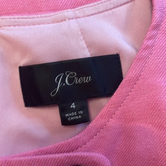 J. CREW Women Double Breasted Linen Blend Sheath Sleeveless Dress Pink size 4 - Picture 4 of 8